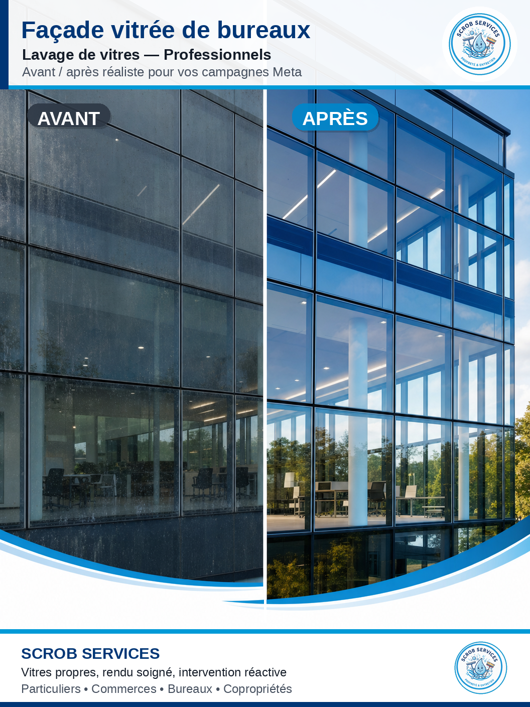 Façade vitrée de bureaux — Professionnel